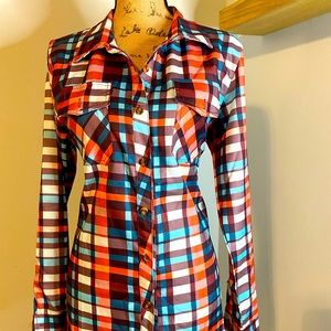 Flannel Print Button Down Shirt